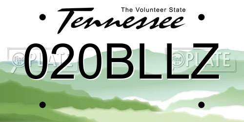 020BLLZ Tennessee License Plate