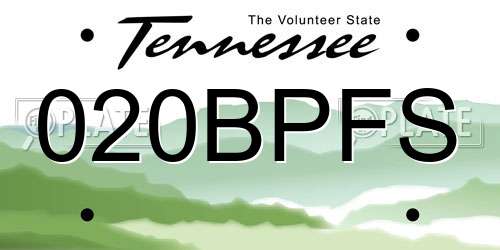 020BPFS Tennessee License Plate