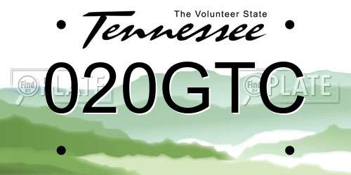 020GTC Tennessee License Plate