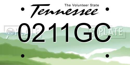 0211GC Tennessee License Plate