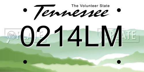0214LM Tennessee License Plate