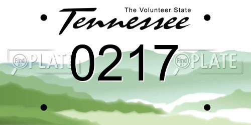0217 Tennessee License Plate