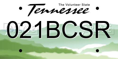 021BCSR Tennessee License Plate