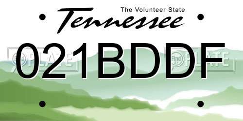 021BDDF Tennessee License Plate