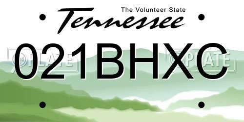 021BHXC Tennessee License Plate