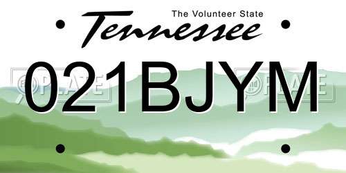 021BJYM Tennessee License Plate