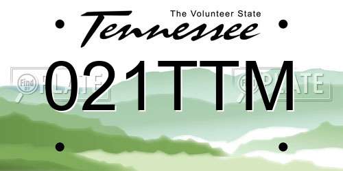 021TTM Tennessee License Plate