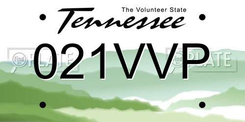 021VVP Tennessee License Plate