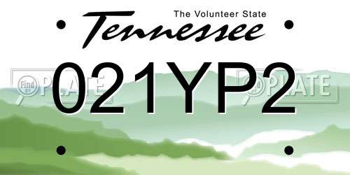 021YP2 Tennessee License Plate