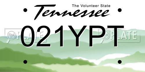 021YPT Tennessee License Plate