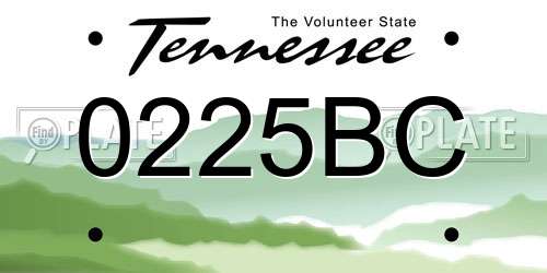 0225BC Tennessee License Plate