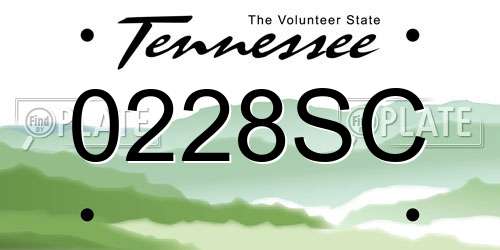 0228SC Tennessee License Plate