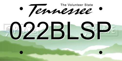 022BLSP Tennessee License Plate