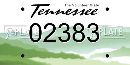 02383 Tennessee License Plate