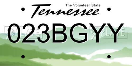 023BGYY Tennessee License Plate