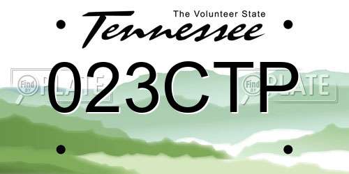 023CTP Tennessee License Plate