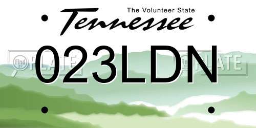 023LDN Tennessee License Plate