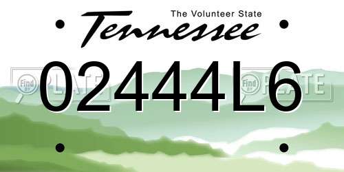 02444L6 Tennessee License Plate