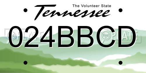 024BBCD Tennessee License Plate