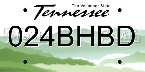 024BHBD Tennessee License Plate