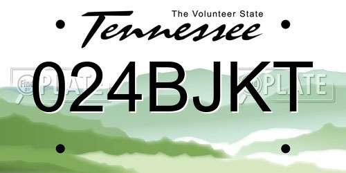 024BJKT Tennessee License Plate