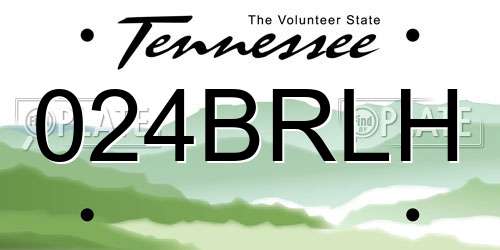 024BRLH Tennessee License Plate