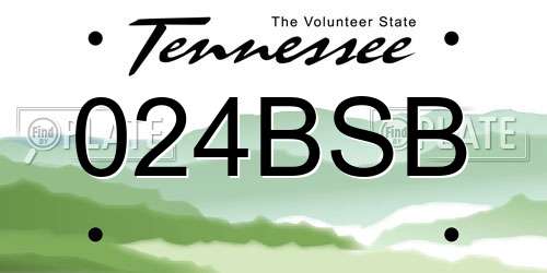 024BSB Tennessee License Plate