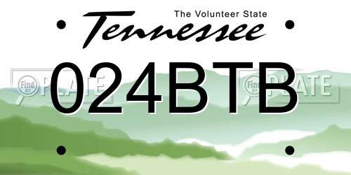 024BTB Tennessee License Plate