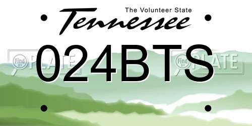 024BTS Tennessee License Plate