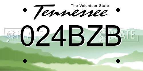 024BZB Tennessee License Plate