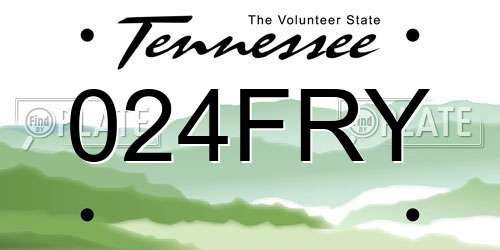024FRY Tennessee License Plate