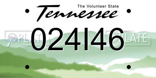 024I46 Tennessee License Plate