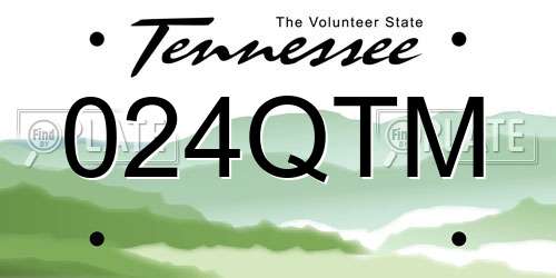 024QTM Tennessee License Plate