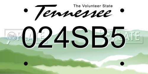 024SB5 Tennessee License Plate