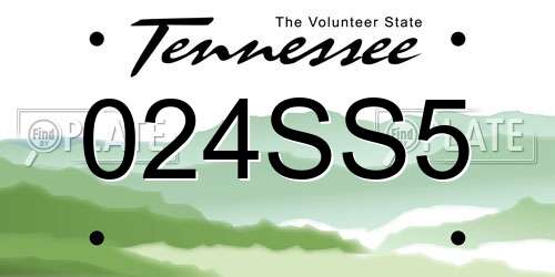 024SS5 Tennessee License Plate