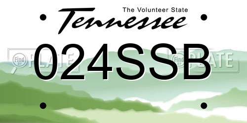 024SSB Tennessee License Plate