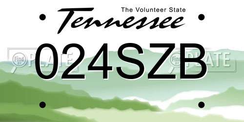 024SZB Tennessee License Plate