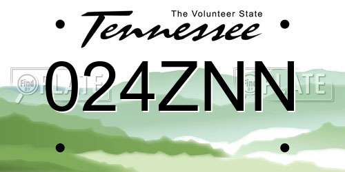 024ZNN Tennessee License Plate