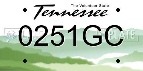 0251GC Tennessee License Plate