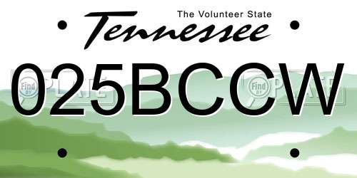 025BCCW Tennessee License Plate
