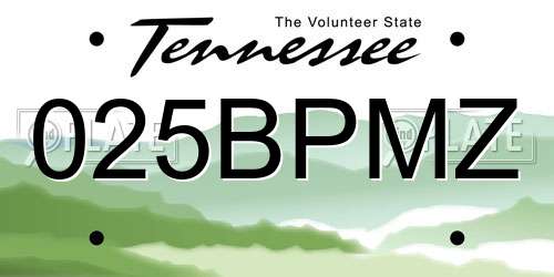 025BPMZ Tennessee License Plate