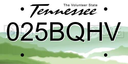 025BQHV Tennessee License Plate