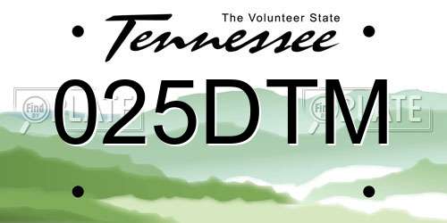 025DTM Tennessee License Plate