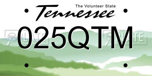 025QTM Tennessee License Plate