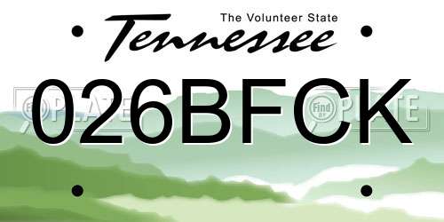 026BFCK Tennessee License Plate