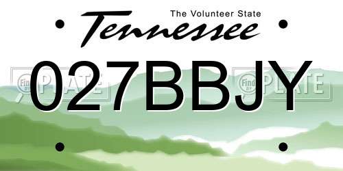 027BBJY Tennessee License Plate
