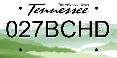 027BCHD Tennessee License Plate