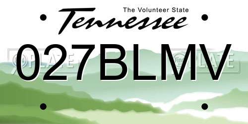027BLMV Tennessee License Plate