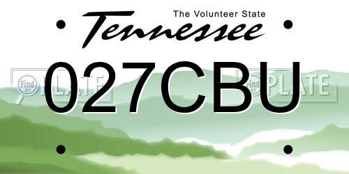 027CBU Tennessee License Plate