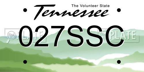 027SSC Tennessee License Plate